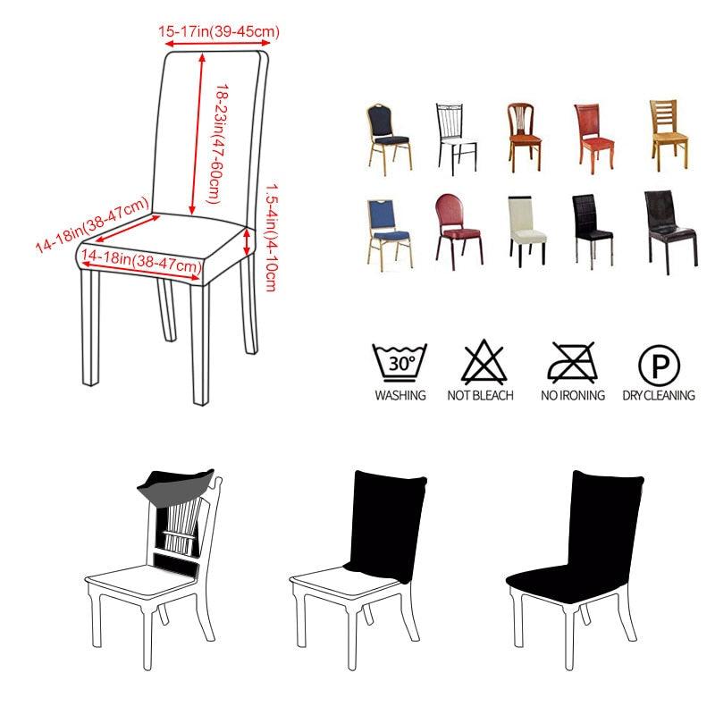 Spandex Chair Covers Printed Dining Room Stretch Seat Cover Chair Protective Case for Restaurant Banquet Kitchen Hotel  Stretch Spandex Removable Washable Dining Chair Protector