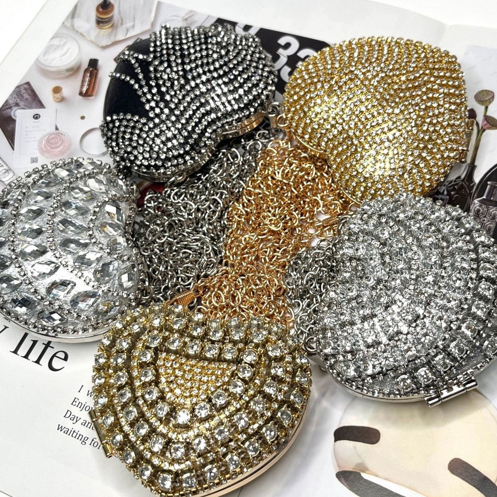 Sparkling Heart-Shaped Crossbody Bag Everyday Glam Diamond-Studded Mini Purse (MAC279)