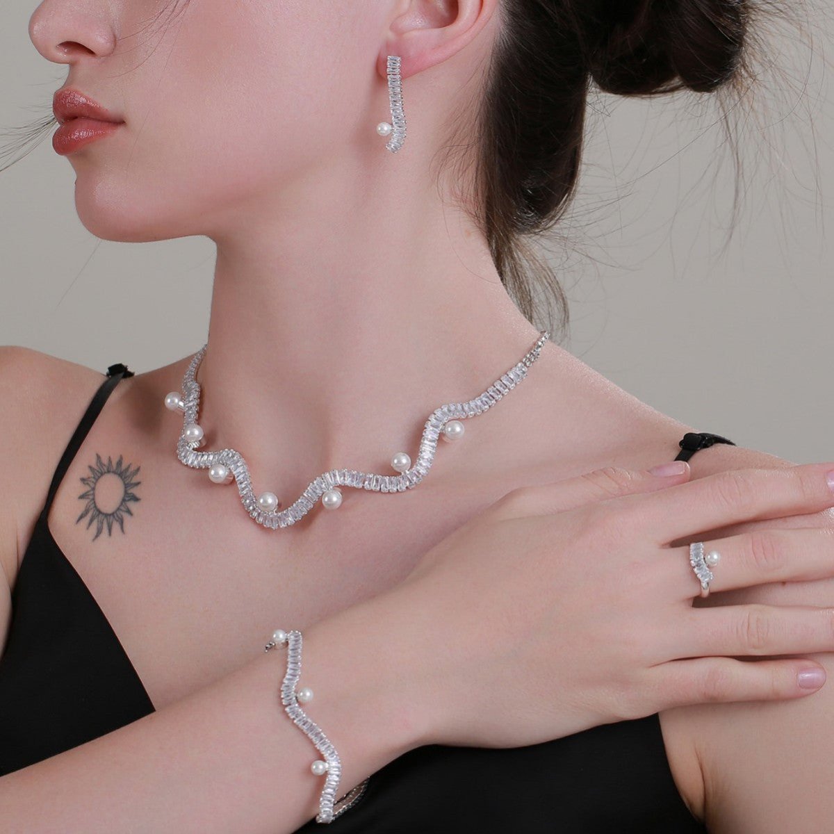 Sparkling Rhinestone 3-Piece Jewelry Set (MAC314)