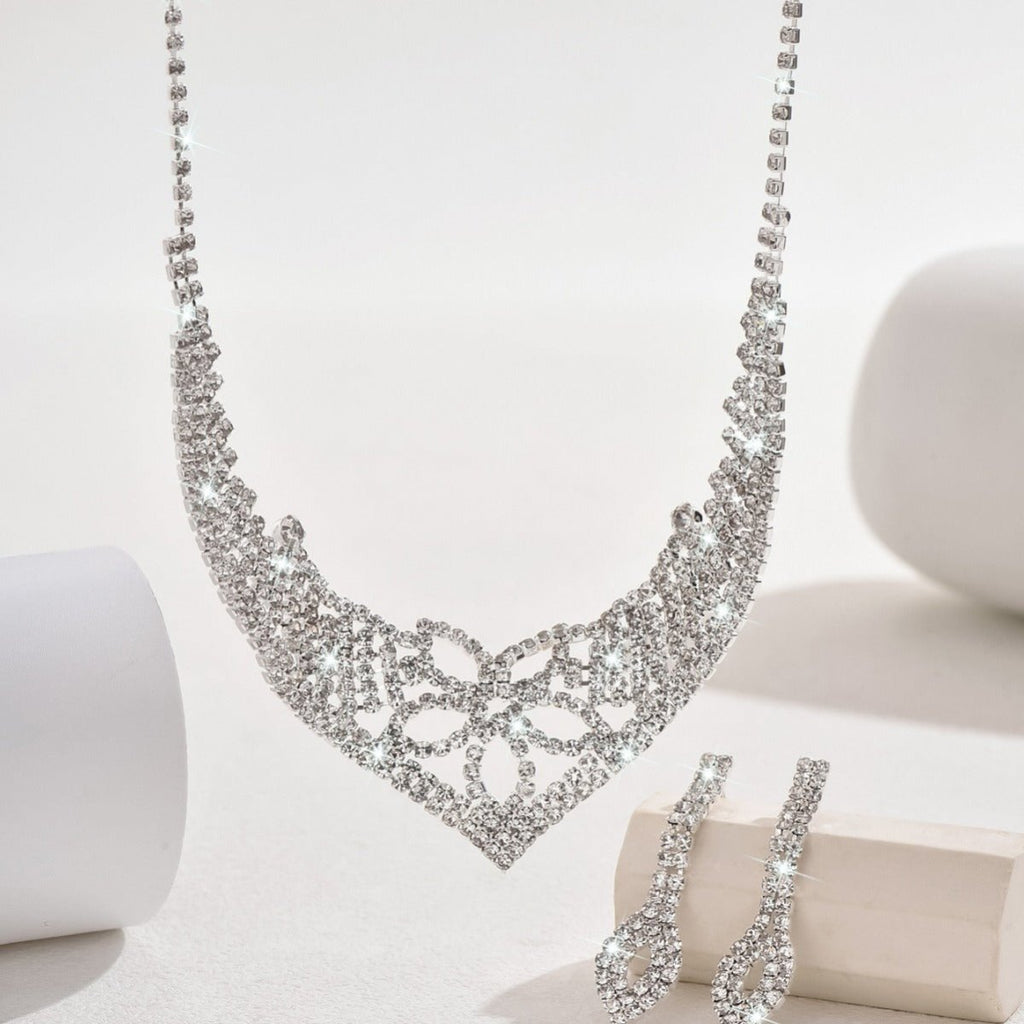 Sparkling Rhinestone Trio Earrings Necklace Bracelet Collection (MAC315)