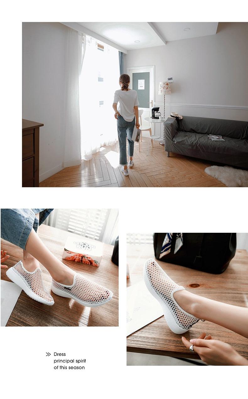 Sport Mesh Breathable Women Shoes Fashion Sports Soft Comfortable Women Shoes Fashion Slip-On Sports Shoes Soft Sole Breathable Comfortable Running Walking Shoes