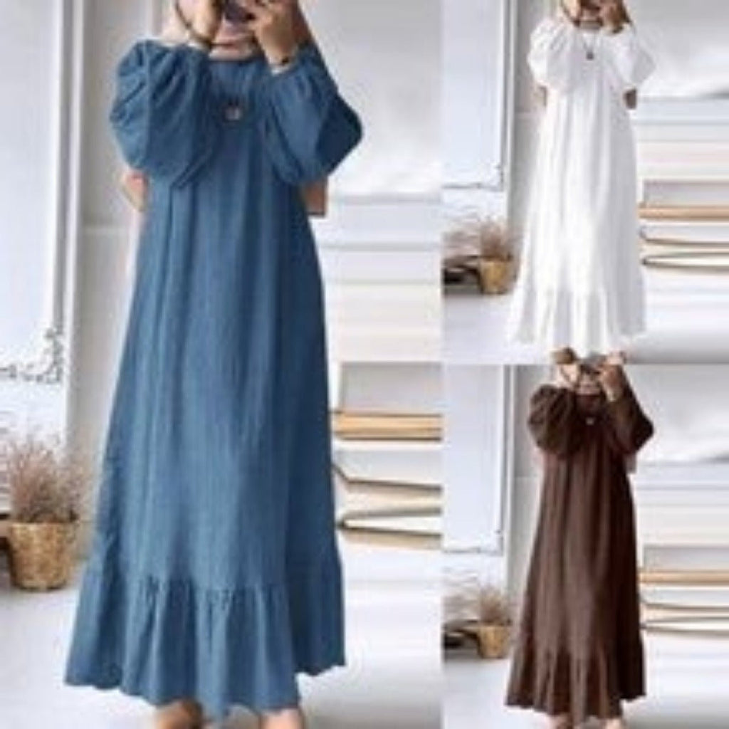 Stand-Collar Zipper Cardigan with Pockets | Modest Long Maxi Dress Abaya(MA155)