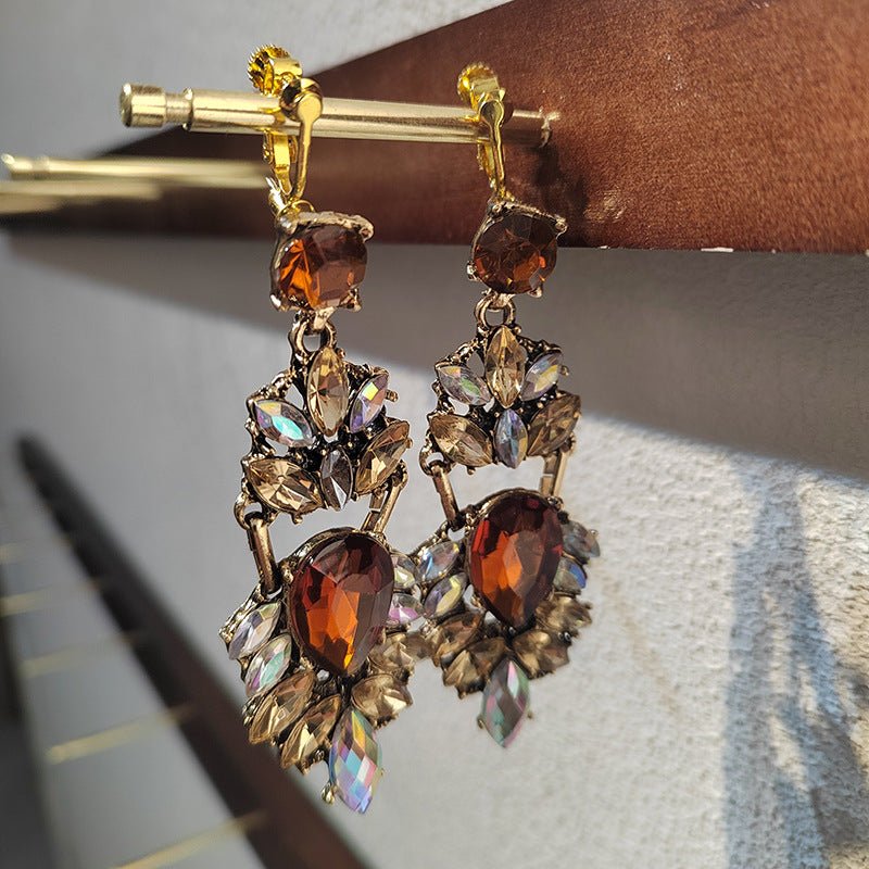 Statement Rhinestones Large Drop Earrings (MAC327)