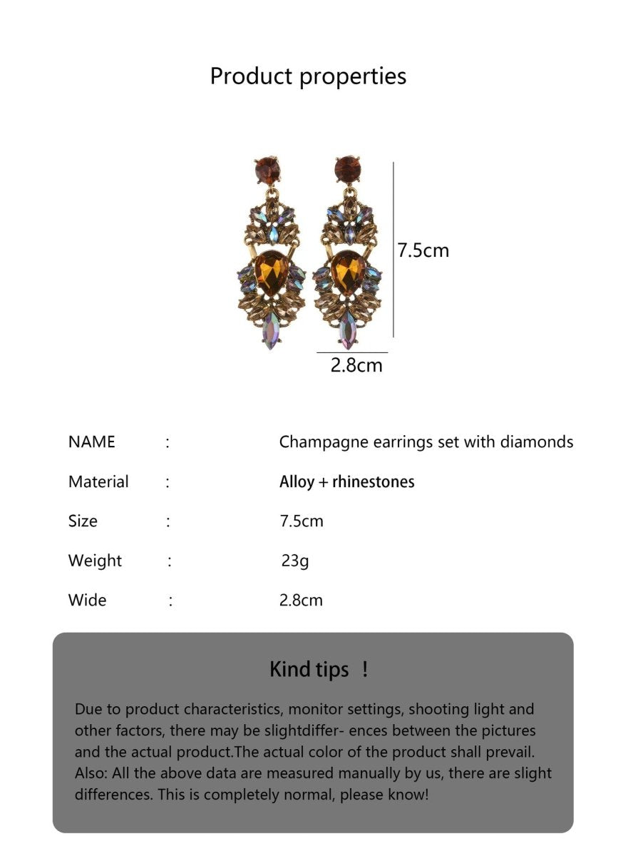 Statement Rhinestones Large Drop Earrings (MAC327)