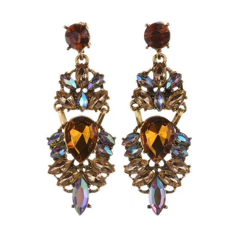 Statement Rhinestones Large Drop Earrings (MAC327)