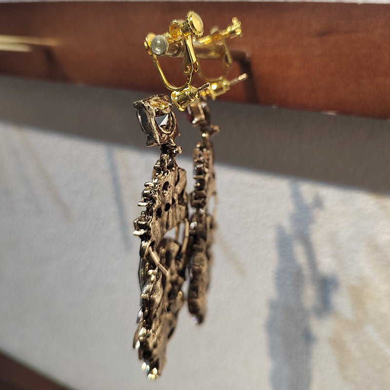 Statement Rhinestones Large Drop Earrings (MAC327)