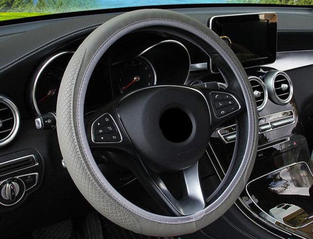Steering Wheel Cover Braid On The Steering Wheel Cover Auto Car Steering Wheel Cover Wear-resistant Anti-slip Car Accessories Microfiber Breathable Wheel Cover Car Accessories Warm Steering Wheel Cover Winter Cool Summer Cover Interior