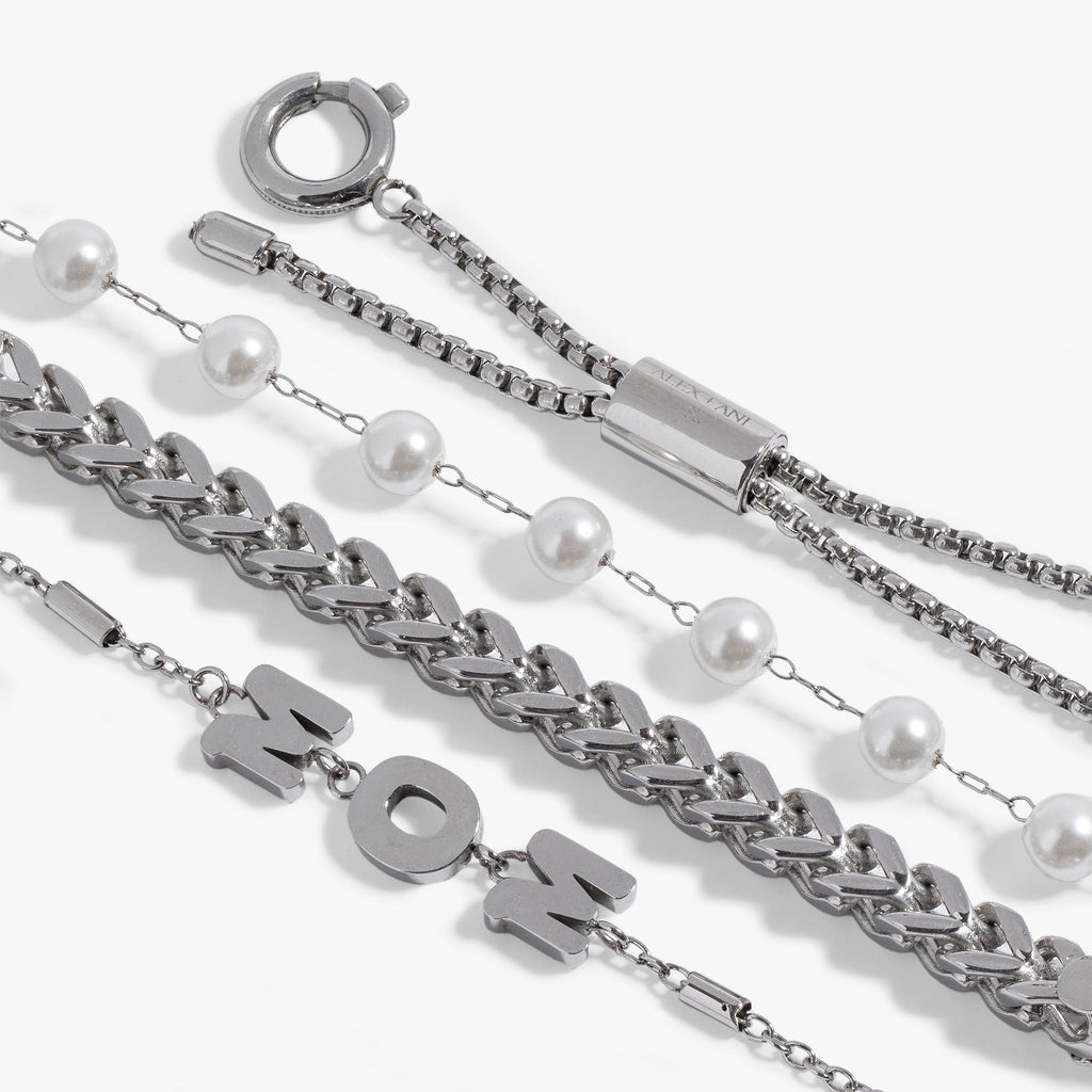 Mom Pearl Stranded™ Bracelet Set