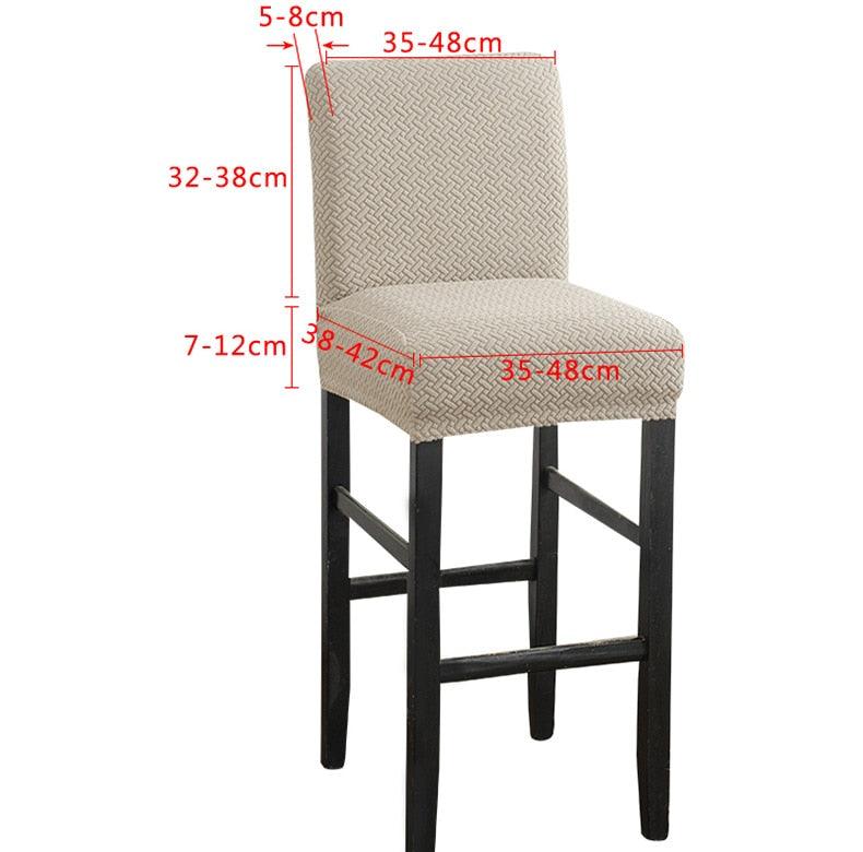 Stretch High-Hoot Bar Stool Chair Cover Polar Fleece Solid Color Bar Cafe Front Desk Restaurant Wedding Chair Protective Cover Stretch Chair Cover For Dining Room Elastic Material Slipcover For Office Chair