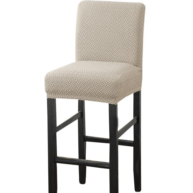 Stretch High-Hoot Bar Stool Chair Cover Polar Fleece Solid Color Bar Cafe Front Desk Restaurant Wedding Chair Protective Cover Stretch Chair Cover For Dining Room Elastic Material Slipcover For Office Chair