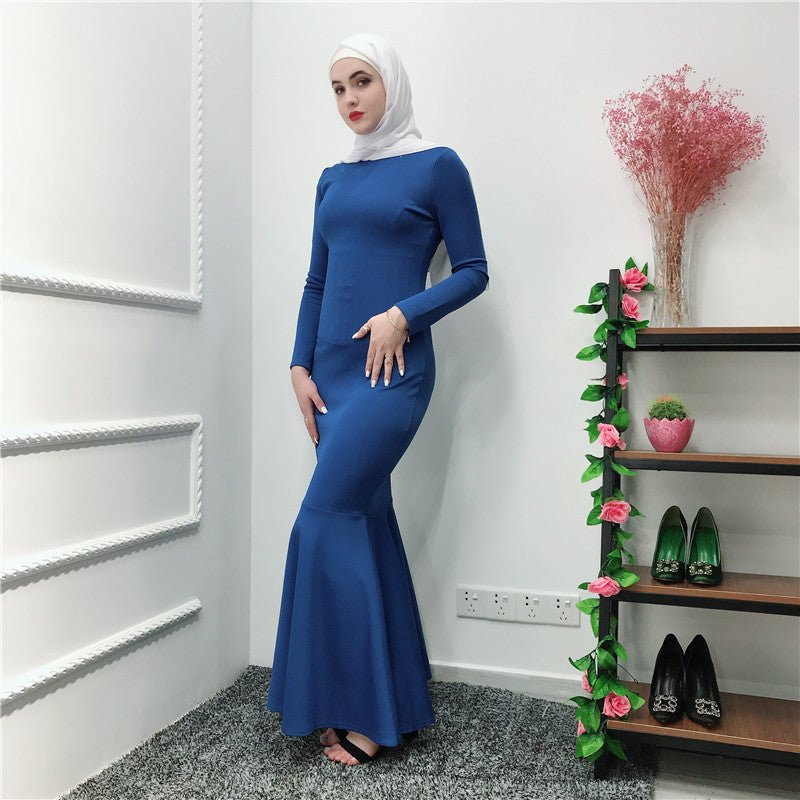 Stretch Mermaid Hem Maxi Dress(MS457)