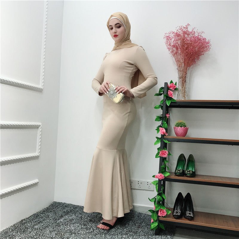 Stretch Mermaid Hem Maxi Dress(MS457)