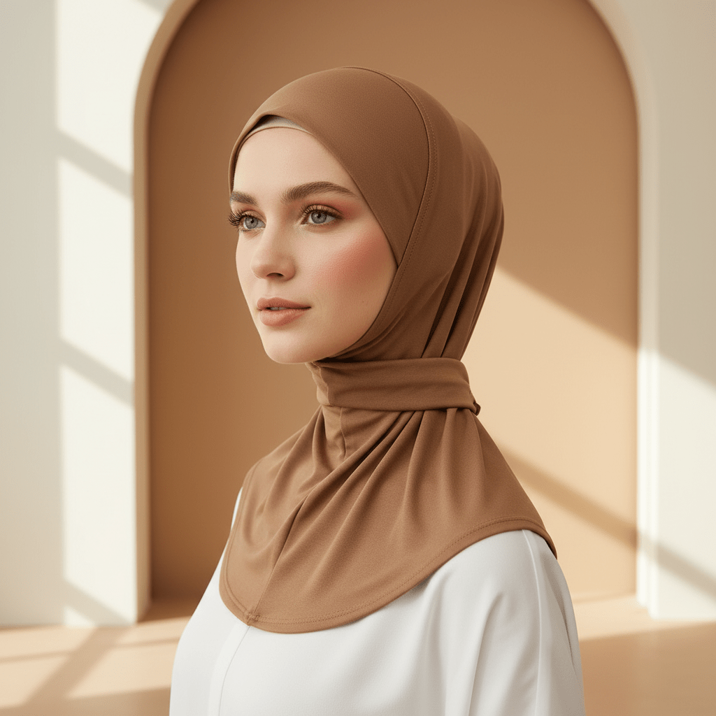 Stretch Underscarf Hijab Cap with Snap Button(MH234)