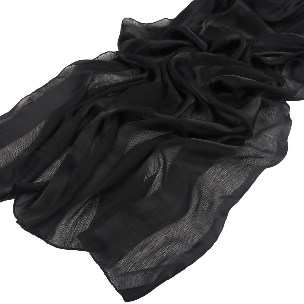 Striped Crinkle Chiffon Hijab with Organic Texture (MH143)