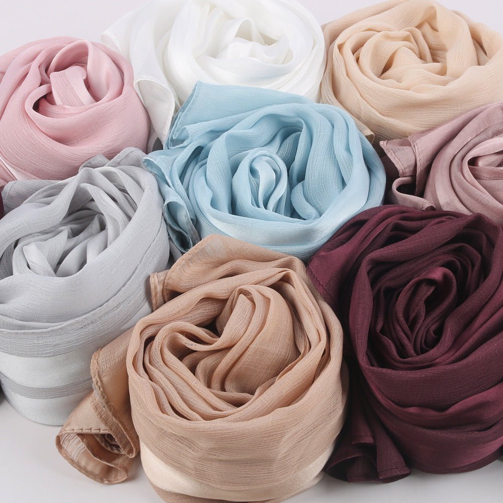 Striped Crinkle Chiffon Hijab with Organic Texture (MH143)