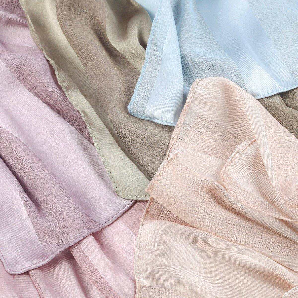 Striped Crinkle Chiffon Hijab with Organic Texture (MH143)