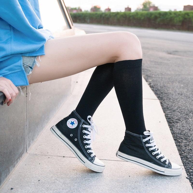 Striped Long Warm Thigh High Stockings Women's Casual Tube Thigh High Socks for School Over Knee High Socks for girls
