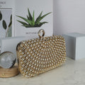 Stunning Crystal-Front Glitter-Back Clutch – Trendy Square Evening Bag for Parties & Galas (MAC275)