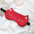 Stylish Cat Eye And Ear Design Pure Silk Double-side Shading Eyeshade Sleeping Eye Mask Blindfolds Eyeshade Health Sleep Shield Light