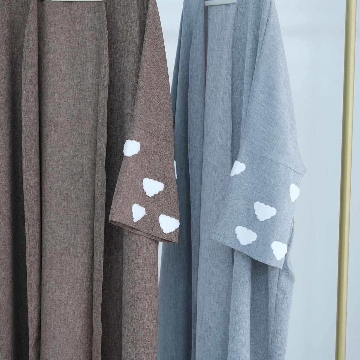 Stylish Cloud Embroidered Elegant Cardigan Abaya (MOA053)