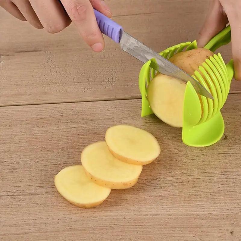Stylish Handheld Kitchenware Tomato Slicer Bread Clip Fruit and Vegetable Cutter Potato Creative Gadget Kitchen Accessories