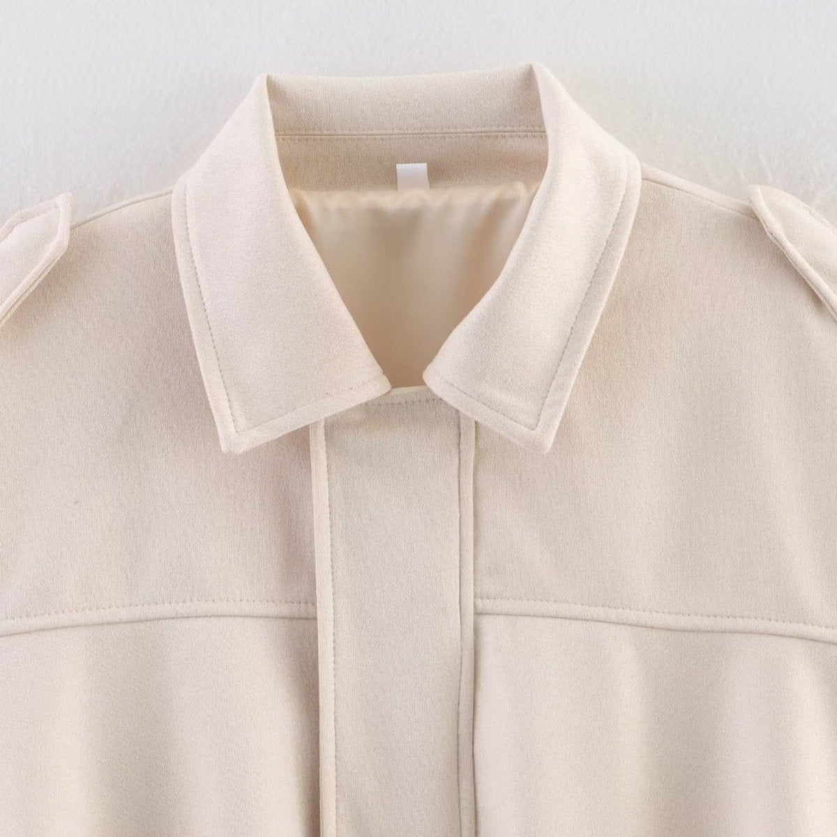 Suede Bomber Jacket | Collared Flight Jacket with Shoulder Tabs(MS240)