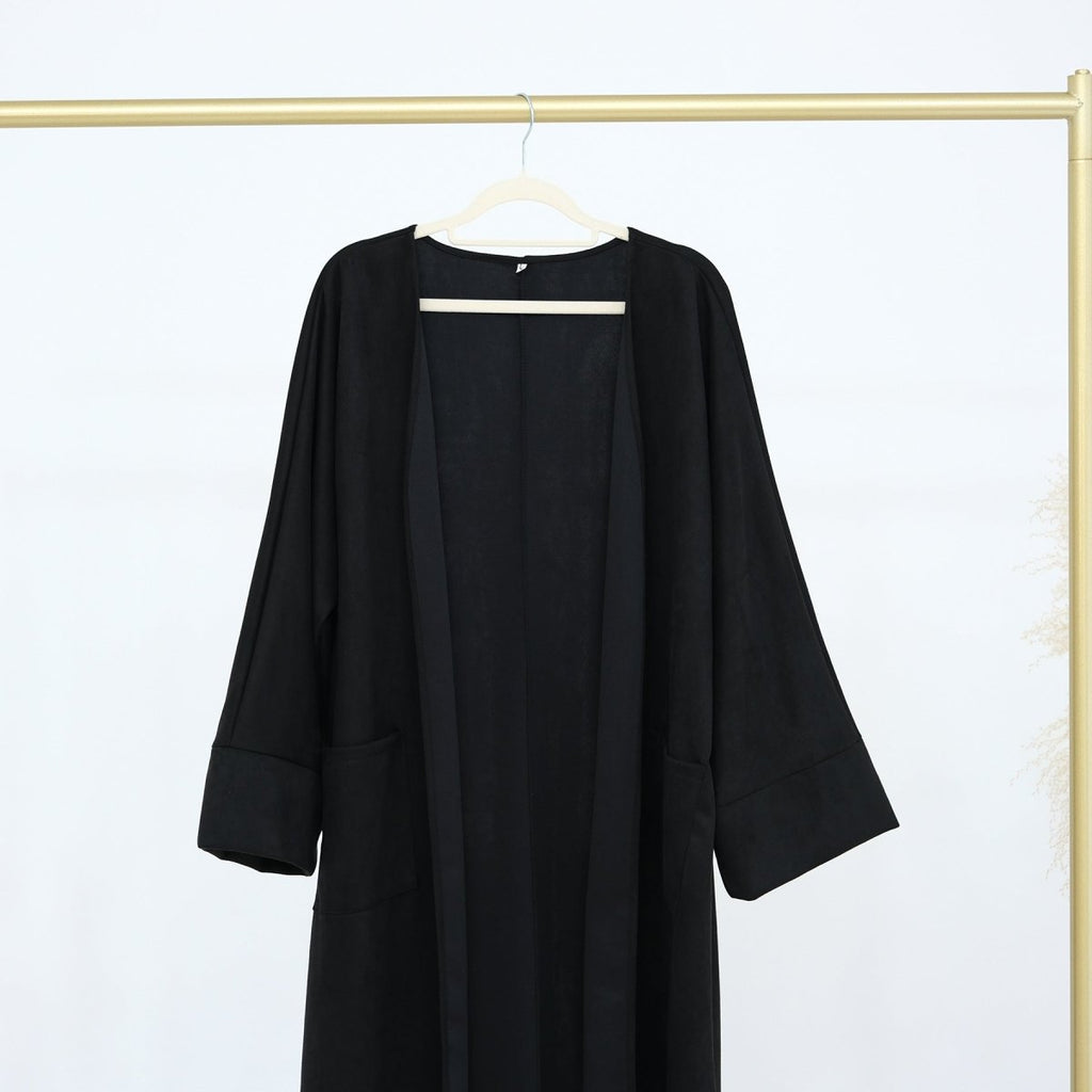 Suede Cardigan Open Abaya (MOA093)