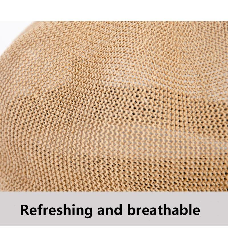 Summer Fashion Cap Straw Women Cap Adjustable Beret Mesh Breathable Berets Women Autumn Winter Hat Retro Pure Color Beanie Outdoor Beige Hat 56-58cm
