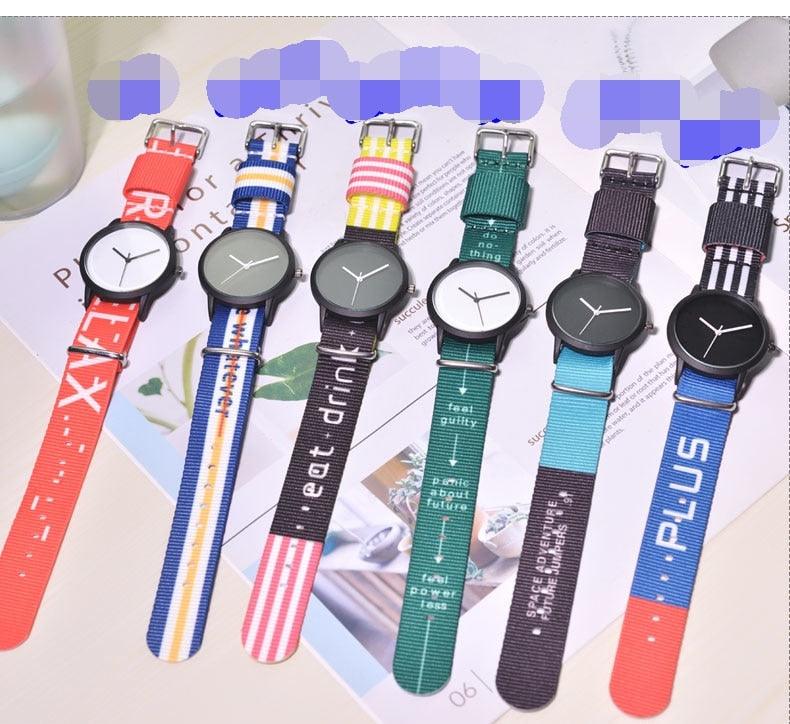Summer Style Canvas Women Quartz Watch New Fashion Casual Wristwatches Woman Outdoor Unisex Watches Casual Sports Wrist Watch With Nylon Strap Elegant Design