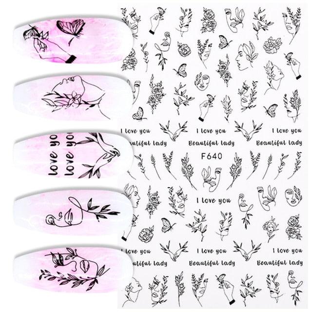 Summer Tropical Plants 3D Nail Sticker Iridescent Leaves Tree Transfer Decals Slider For Nails DIY Nail Art Decoration 3D Nail Stickers Decals Snowflakes Elk Bear Christmas Xmas Transfer Stickers Nail Art Self-Adhesive Decals Decoration Nail Art
