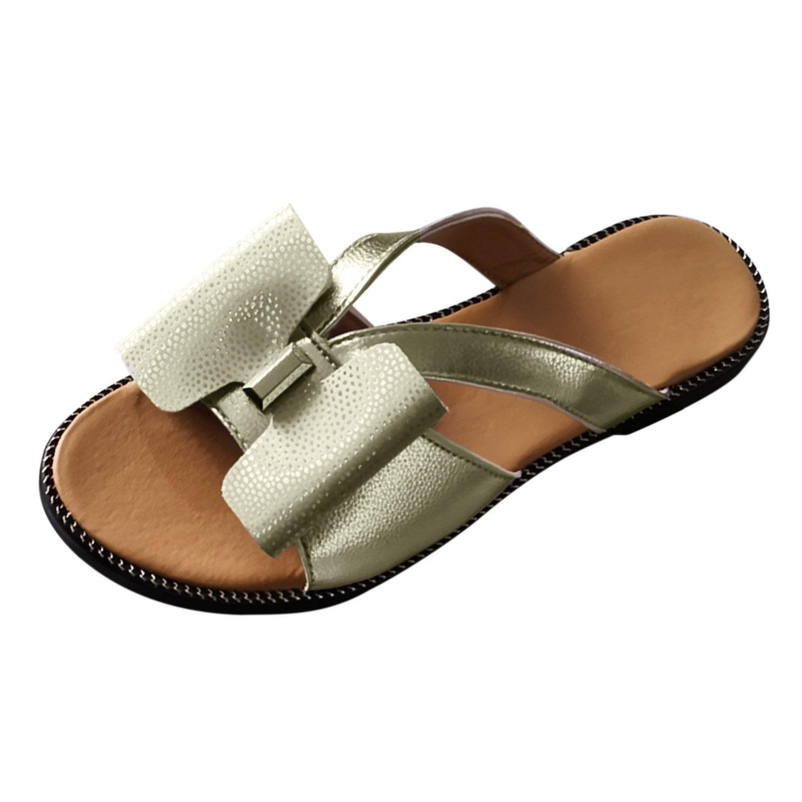 Summer Women Slippers Cute Butterfly-Knot Casual Sandals Lady Slides Flats Slip-On Women Shoes Butterfly Slippers Soft Bottom Comfy Sandals Bathroom Garden Casual Slippers Open-Toe Breathable Travel Shoes