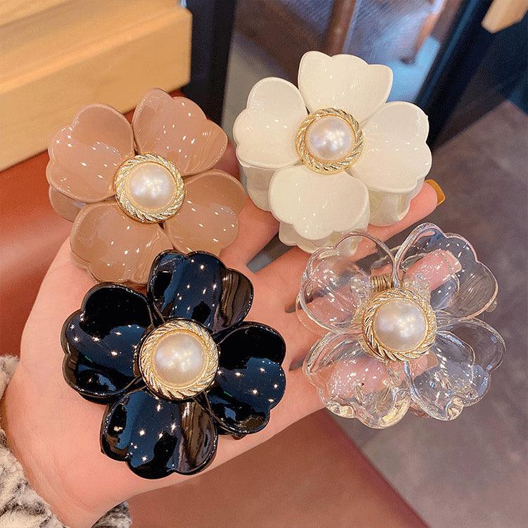 Sweet Flower Shape Hair Clips for Women Girls Hair Claw Chic Barrettes Claw Crab Hairpins Styling Bohemia Hair Jaw Clamps Medium Thick Hair Women