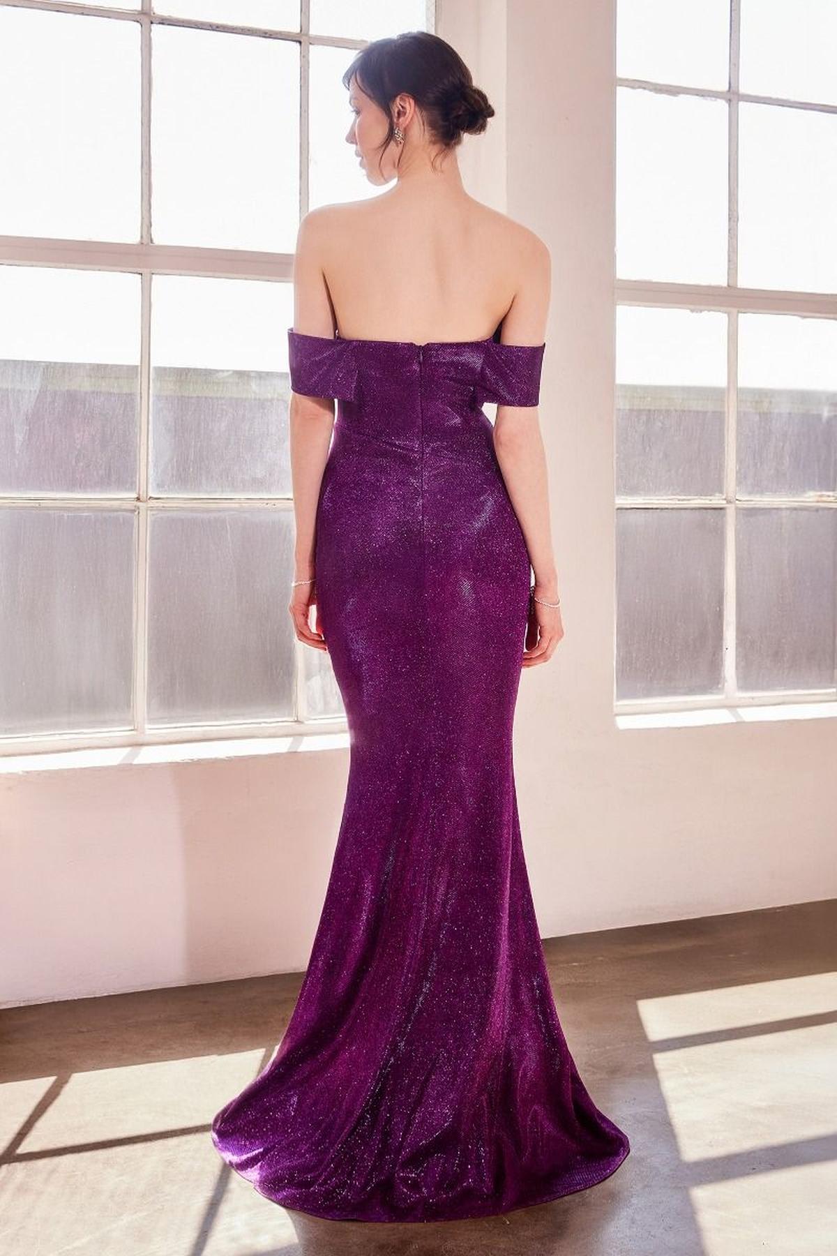 Ladivine Amoris T603 Off Shoulder Classic Modest Fitted Prom Gown