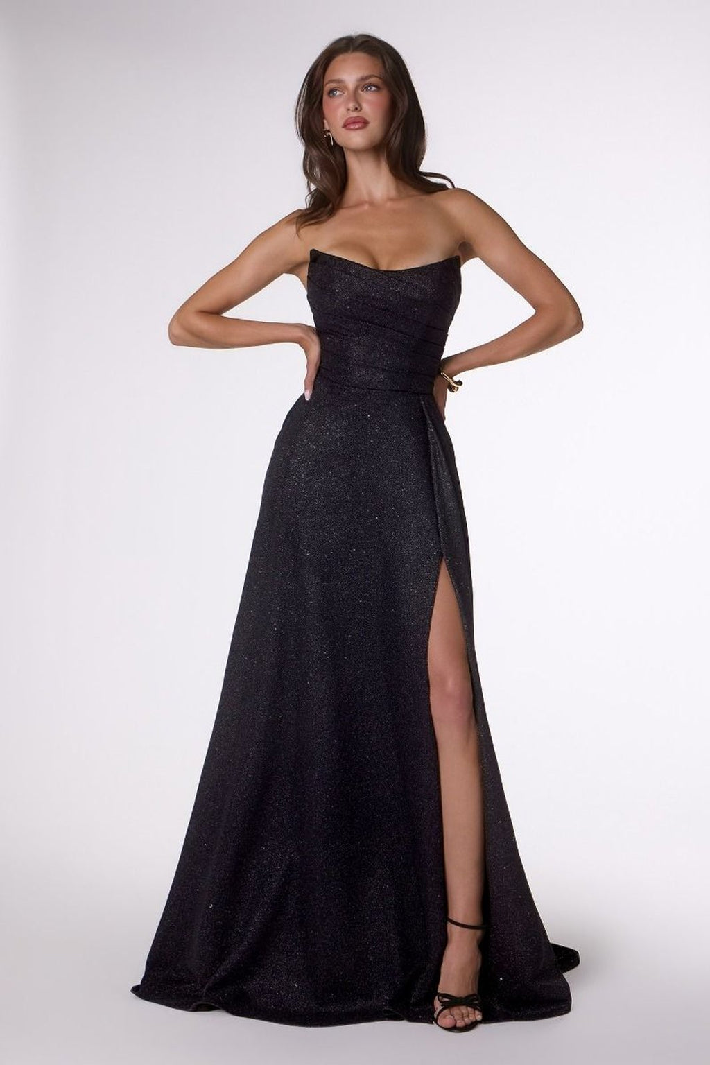 Ladivine Amoris T701 Strapless Glitter A-Line Gown
