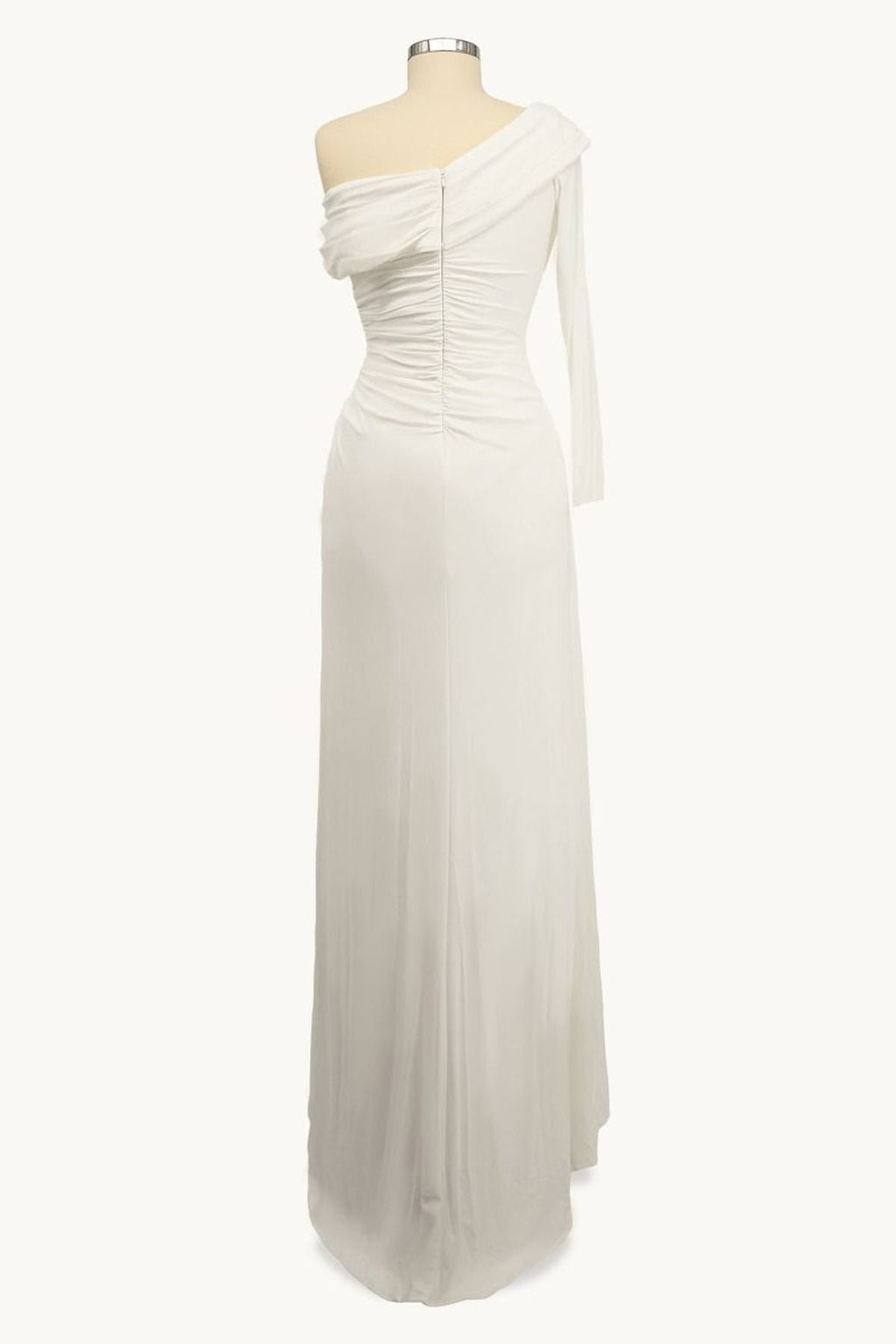Ladivine Amoris T808 One Sleeve Off Shoulder Fitted Gown with Slit