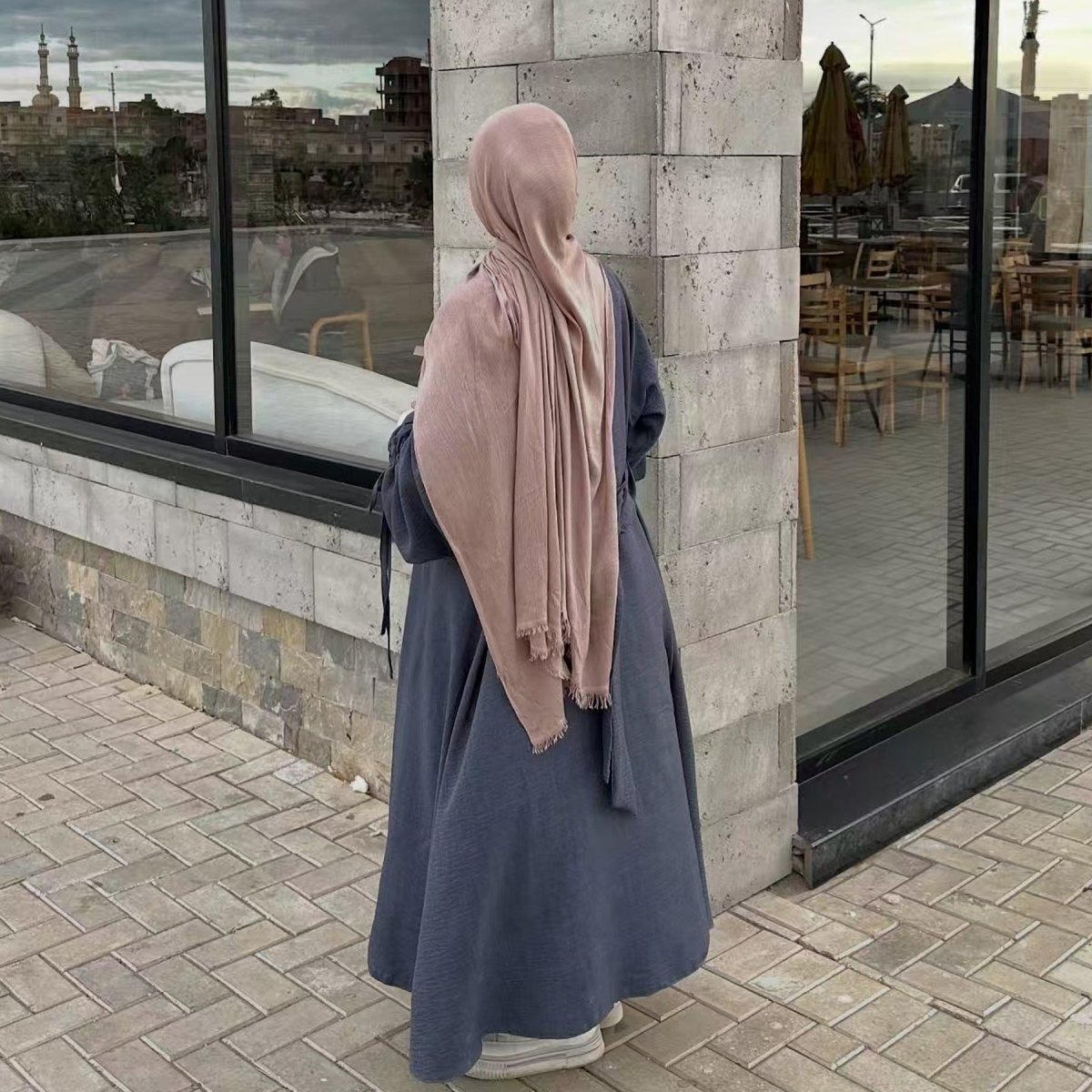 Tailored Blazer Cardigan with Ruched Sleeves | Open-Front Twill Blend Jacket(MOA246)