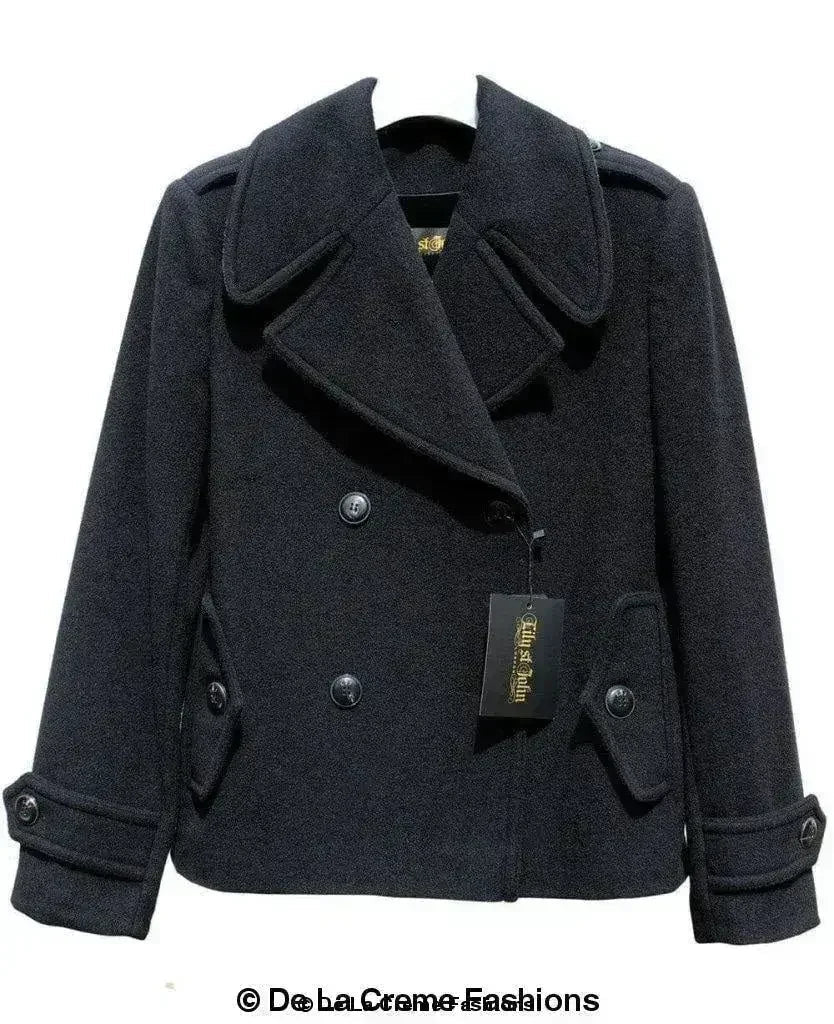 Harris Tweed Pea Coat - Wool Cashmere Blend | Femstylo