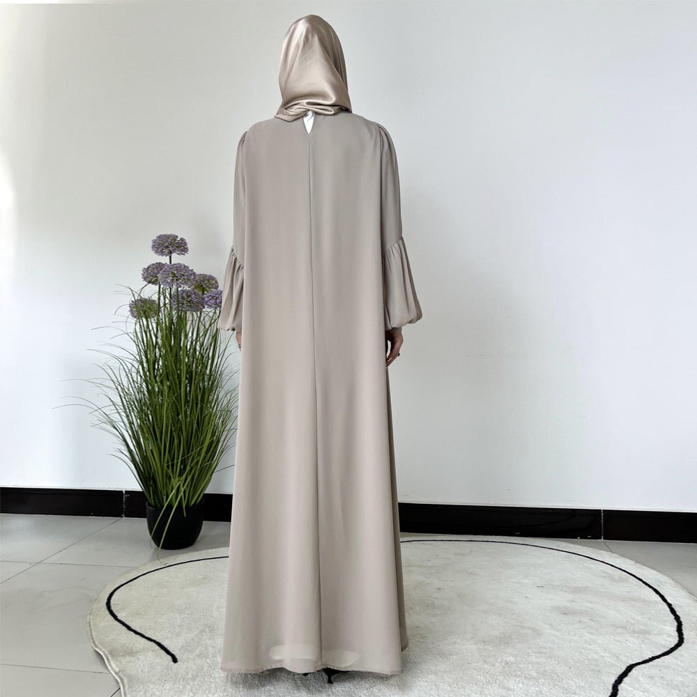 Temperament Chiffon Lantern Sleeve Abaya (MA123)