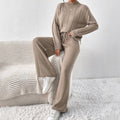 Textured Knit Sweater & Wide-Leg Trouser Set(MS448)