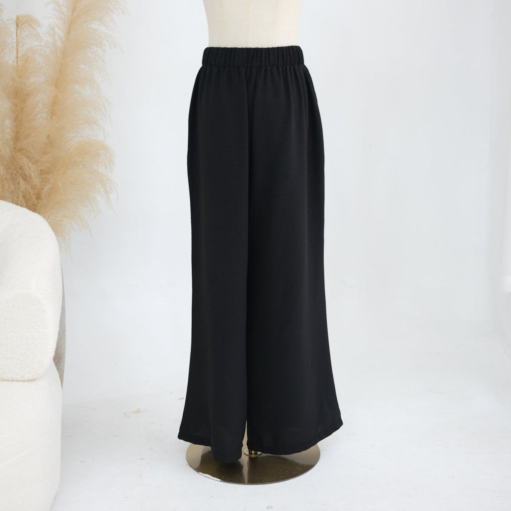 Textured Longline Top & Wide-Leg Trouser Set(MS455)