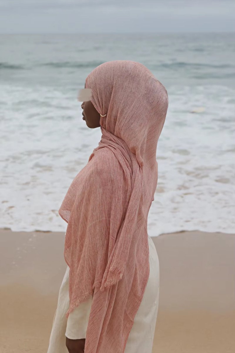 Textured Rayon Crinkle Hijab in Solid Hues Breathable Women's Wrap Hijab (MH145)