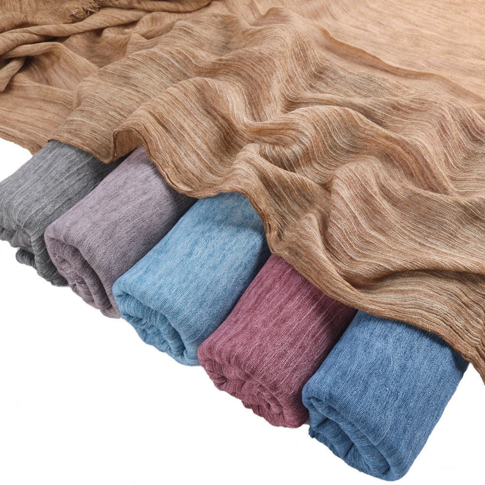 Textured Rayon Crinkle Hijab in Solid Hues Breathable Women's Wrap Hijab (MH145)
