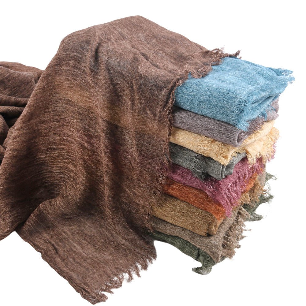 Textured Rayon Crinkle Hijab in Solid Hues Breathable Women's Wrap Hijab (MH145)