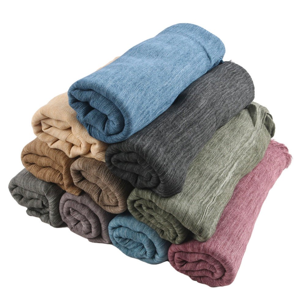 Textured Rayon Crinkle Hijab in Solid Hues Breathable Women's Wrap Hijab (MH145)