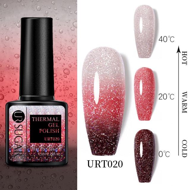 Thermal Shiny Nail Polish Change Color Effect Gel UV Semi Permanent Stylish Three Layer Effect For Womens