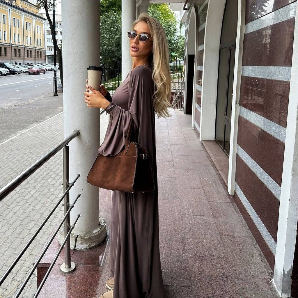 Three-Piece Cape Cardigan Set | Crop Top & Wide-Leg Pants Outfit(MS258)
