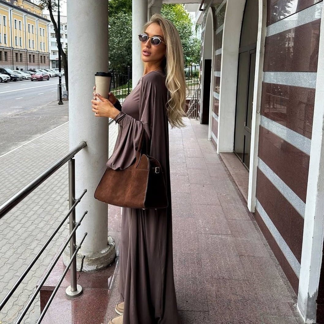 Three-Piece Cape Cardigan Set | Crop Top & Wide-Leg Pants Outfit(MS258)