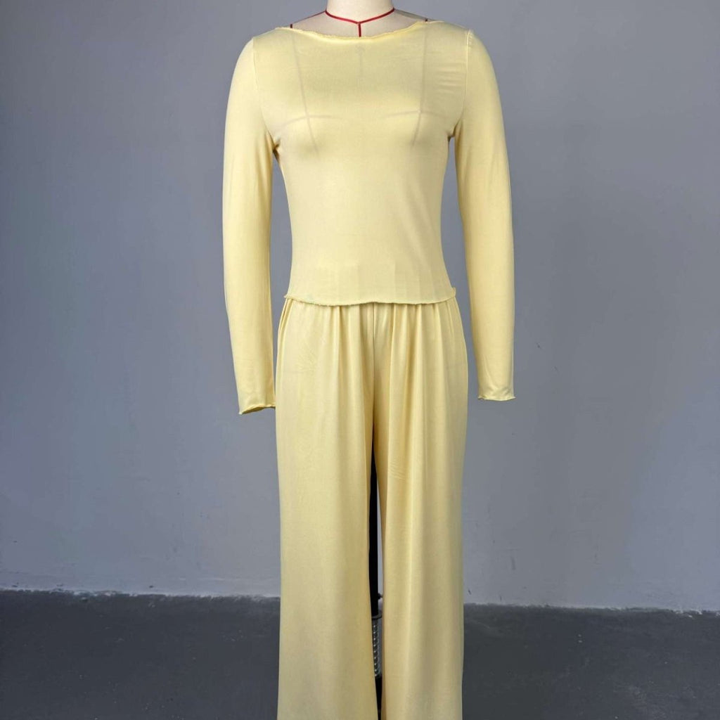 Three-Piece Cape Cardigan Set | Crop Top & Wide-Leg Pants Outfit(MS258)