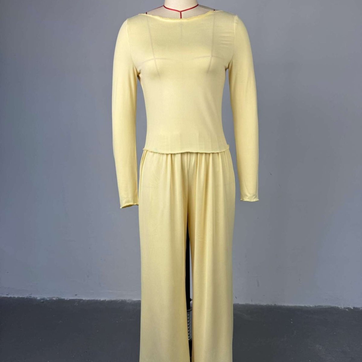 Three-Piece Cape Cardigan Set | Crop Top & Wide-Leg Pants Outfit(MS258)