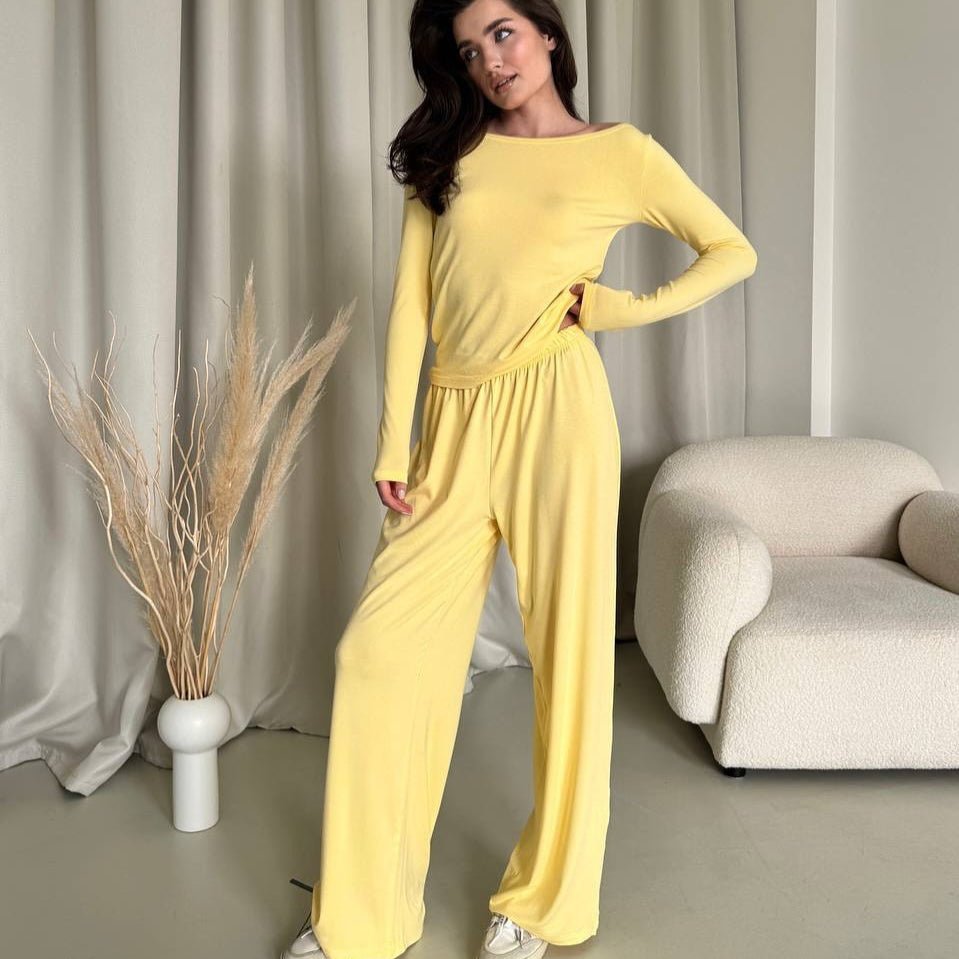 Three-Piece Cape Cardigan Set | Crop Top & Wide-Leg Pants Outfit(MS258)